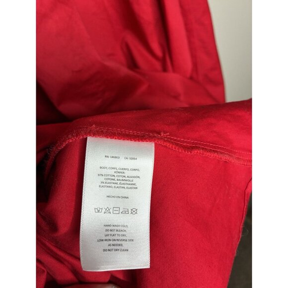 Mare Mare X Anthropologie Red Cotton Poplin Maxi Skirt Slit Size Small - Picture 5 of 7